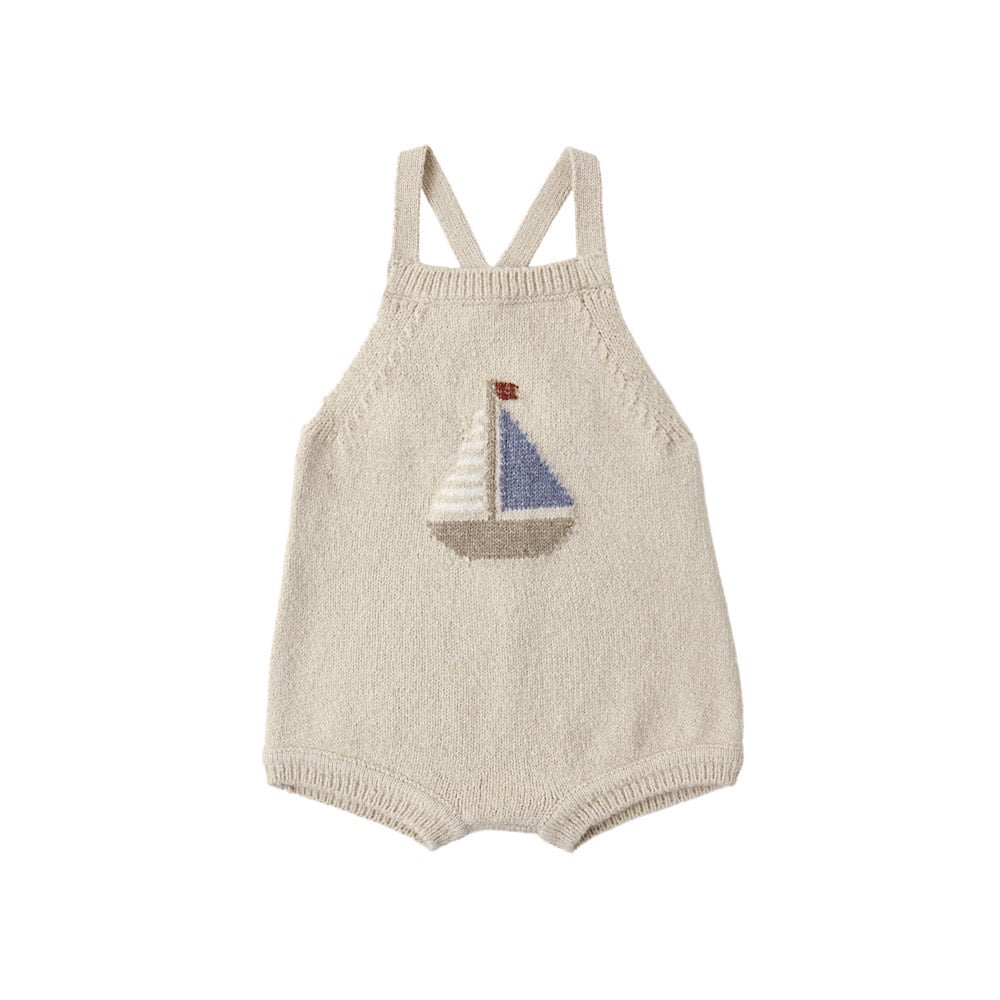 Rylee + Cru LLC Rylee + Cru Fisher Romper - Sailboat