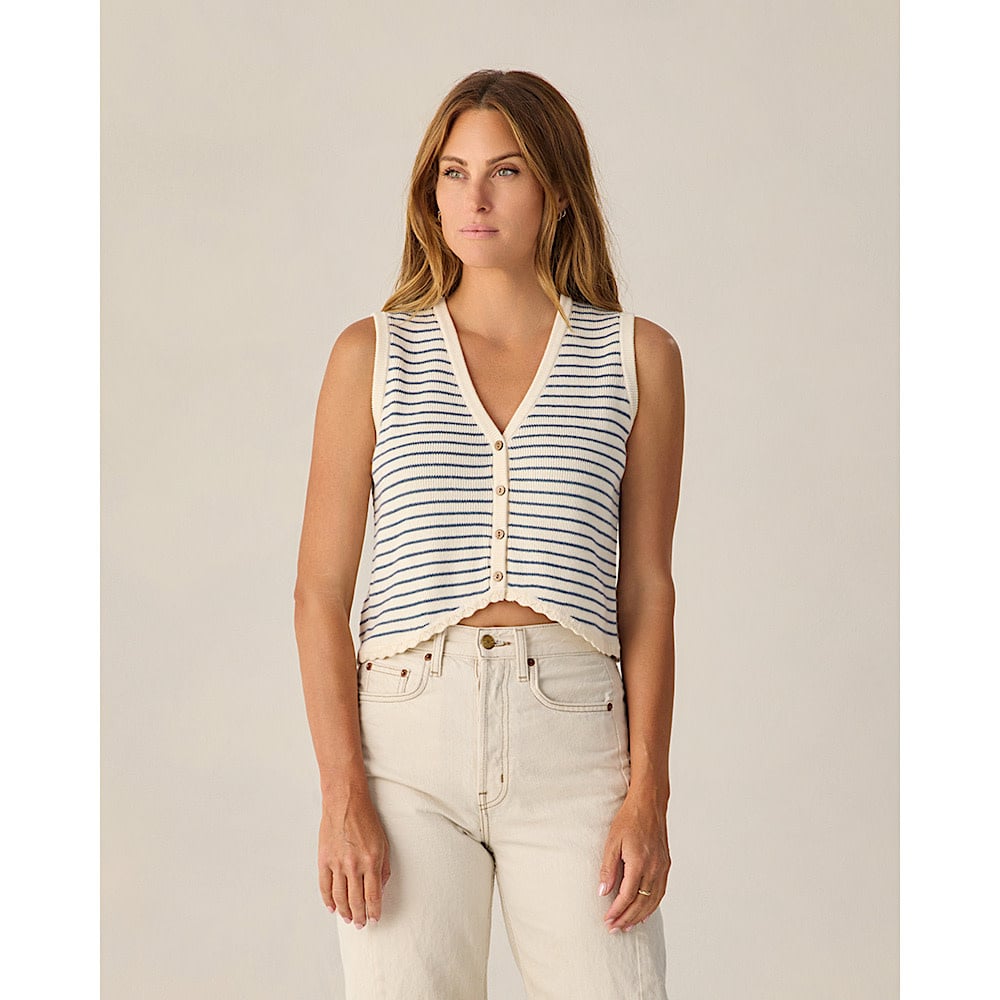 Rylee + Cru LLC Rylee + Cru Women's Knit Vest - Marine Stripe