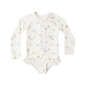 Rylee + Cru LLC Rylee + Cru Swim Rashguard One-Piece - Angel Fish