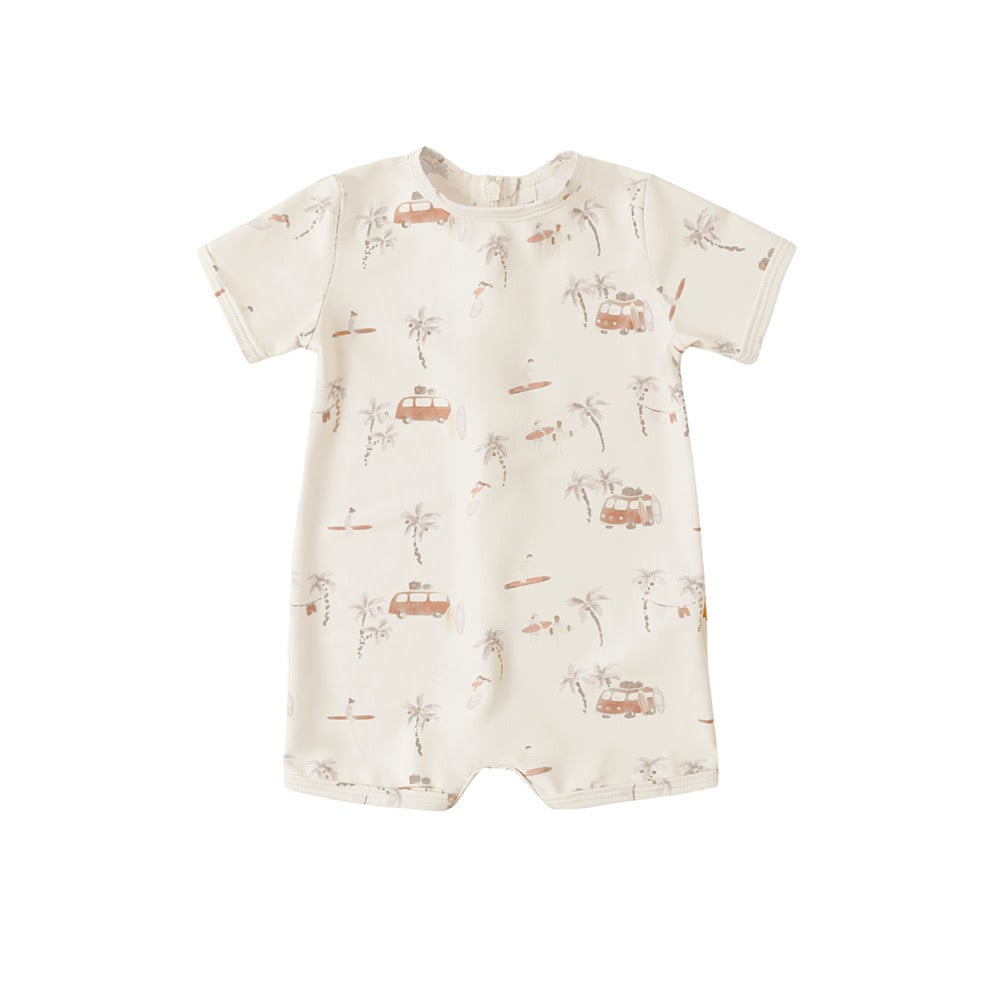 Rylee + Cru LLC Rylee + Cru Swim Shorty One-Piece - Surf Town