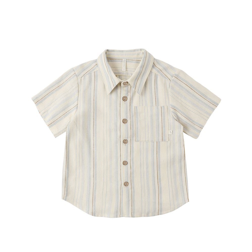 Rylee + Cru Collared Short Sleeve Shirt - Sea Stripe