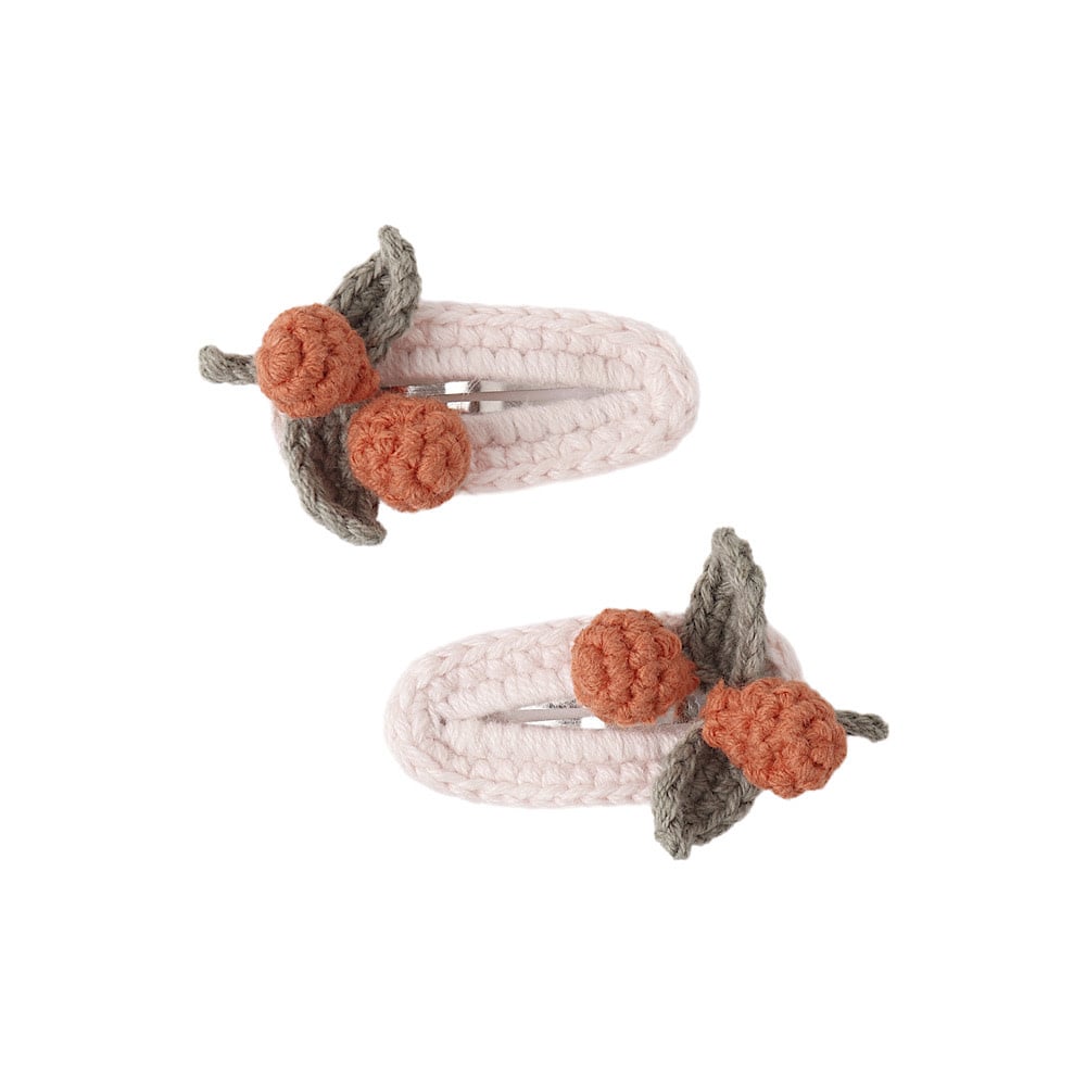 Rylee + Cru LLC Rylee + Cru Crochet Clip Set - Red Roses/Shell