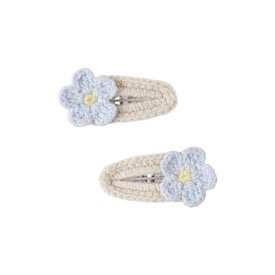 Rylee + Cru LLC Rylee + Cru Crochet Clip Set - Blue Daisies/Natural