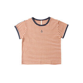 Rylee + Cru LLC Rylee + Cru Pointelle Tee - Poppy Stripe