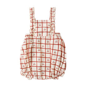 Rylee + Cru LLC Rylee + Cru Chiara Romper - Cherry Check