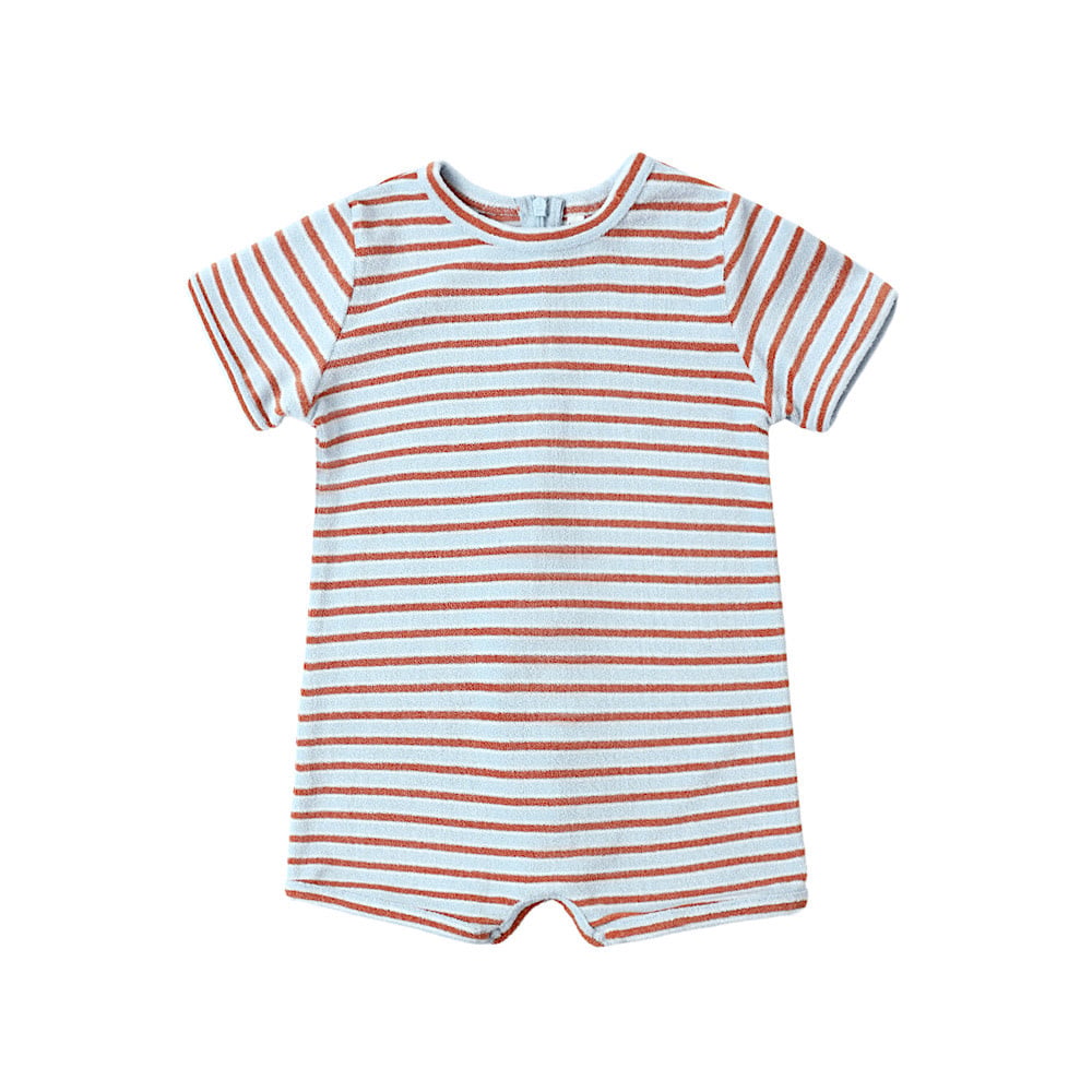 Rylee + Cru Swim Shorty One-Piece - Americana Stripe