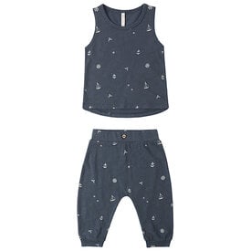 Rylee + Cru LLC Rylee + Cru Tank + Slouch Pant Set - Maritime