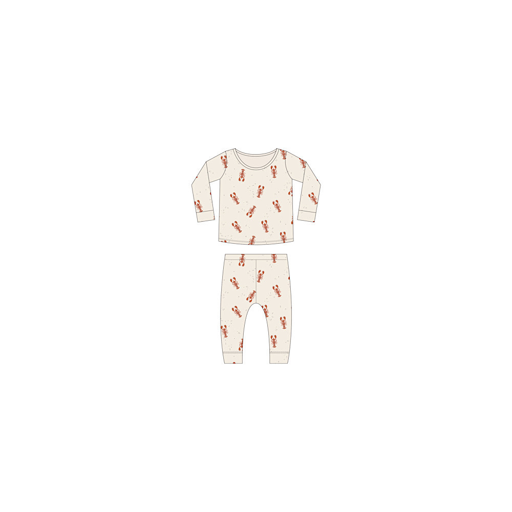 Rylee + Cru LLC Rylee + Cru Long Sleeve Pajamas - Lobsters