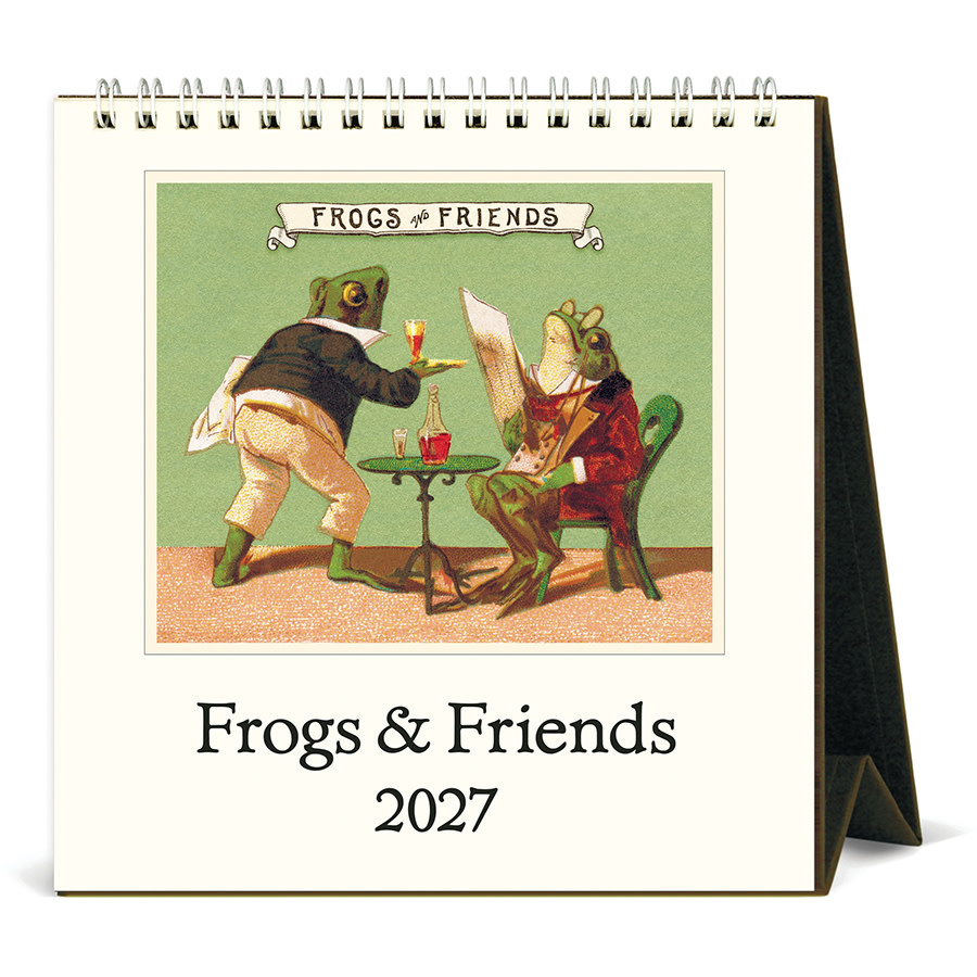 Cavallini 2027 Desk Calendar - Frogs & Friends