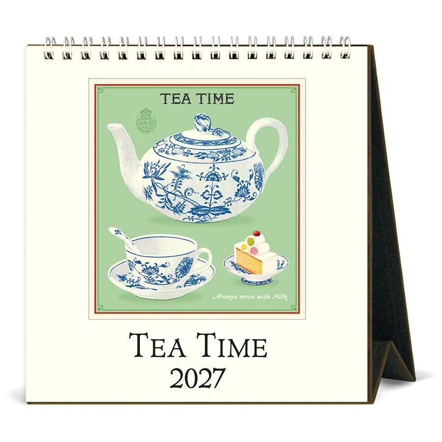 Cavallini 2027 Desk Calendar - Tea Time