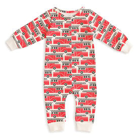 Winter Water Factory Winter Water Factory French Terry Jumpsuit - Firetrucks Red