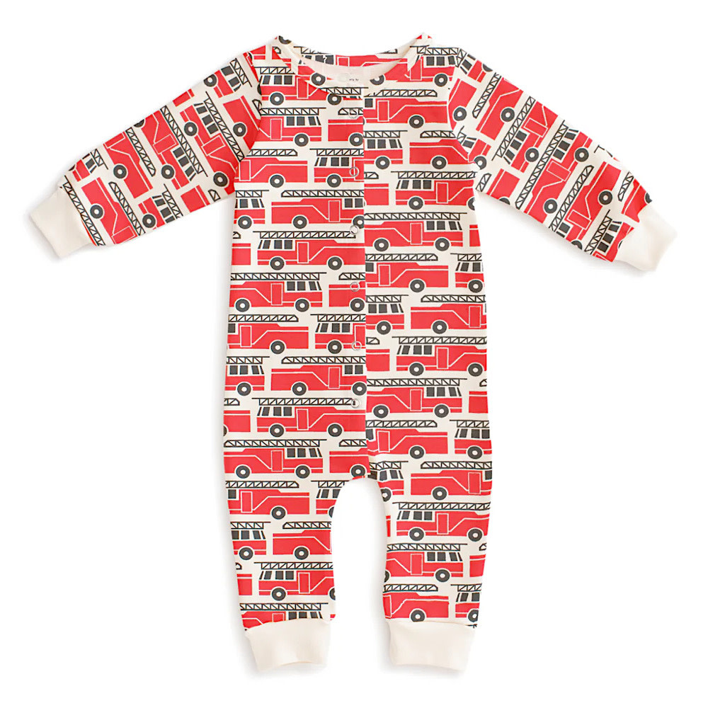 Winter Water Factory French Terry Jumpsuit - Firetrucks Red