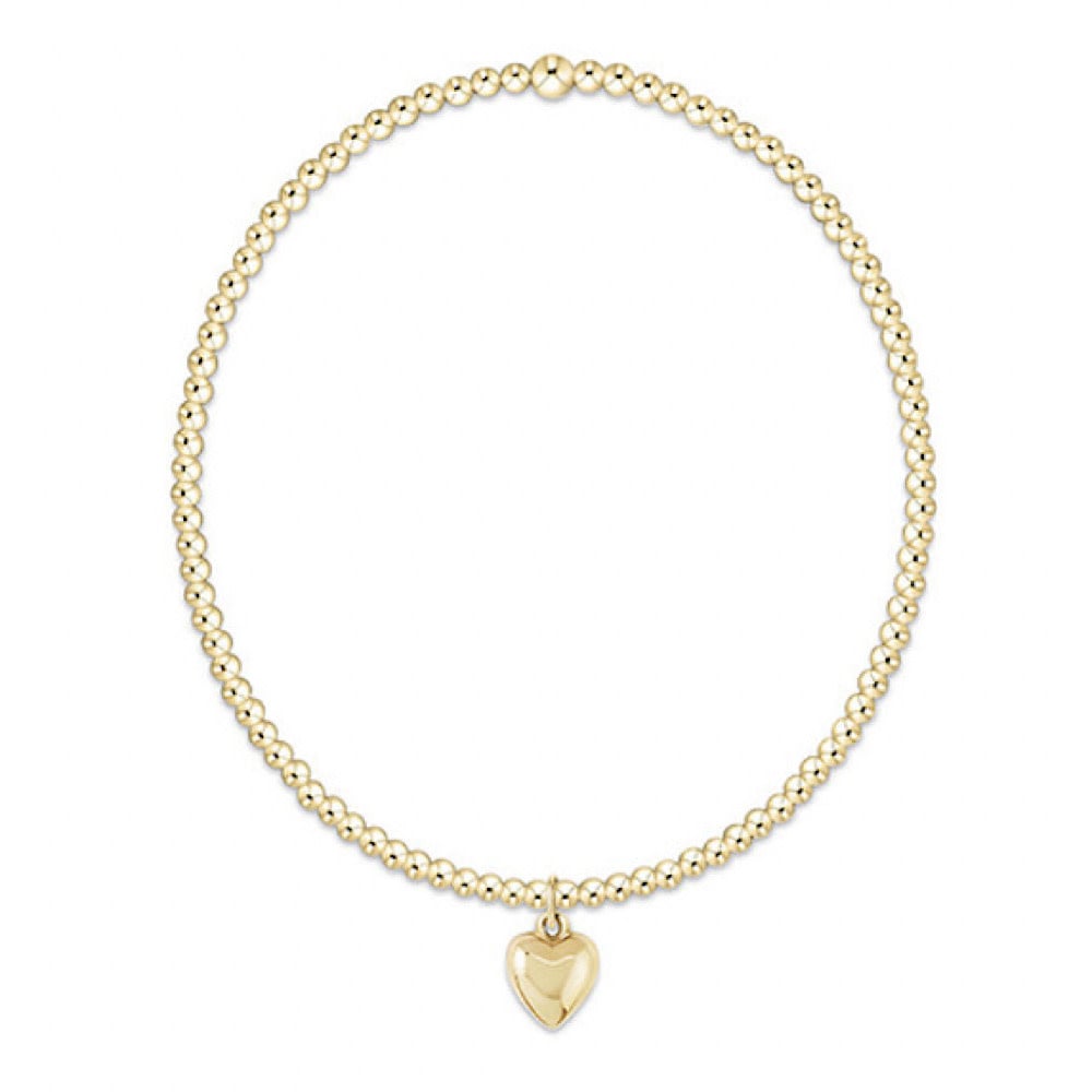 ENewton Gold Charm Bracelet - Plush Love Heart - 2mm