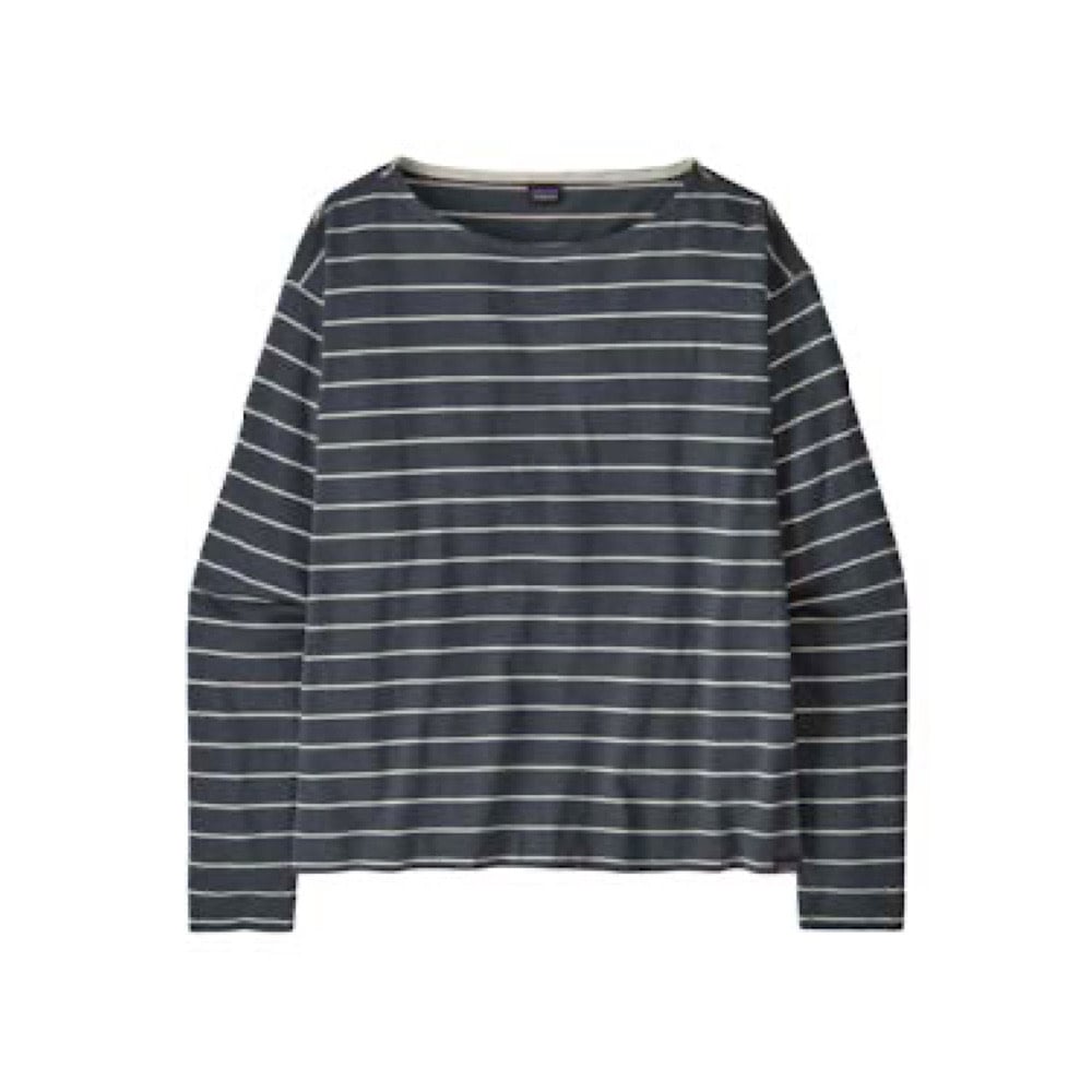 Patagonia Women's Long Sleeve Mariner Top - Boat Stripe: Smolder Blue