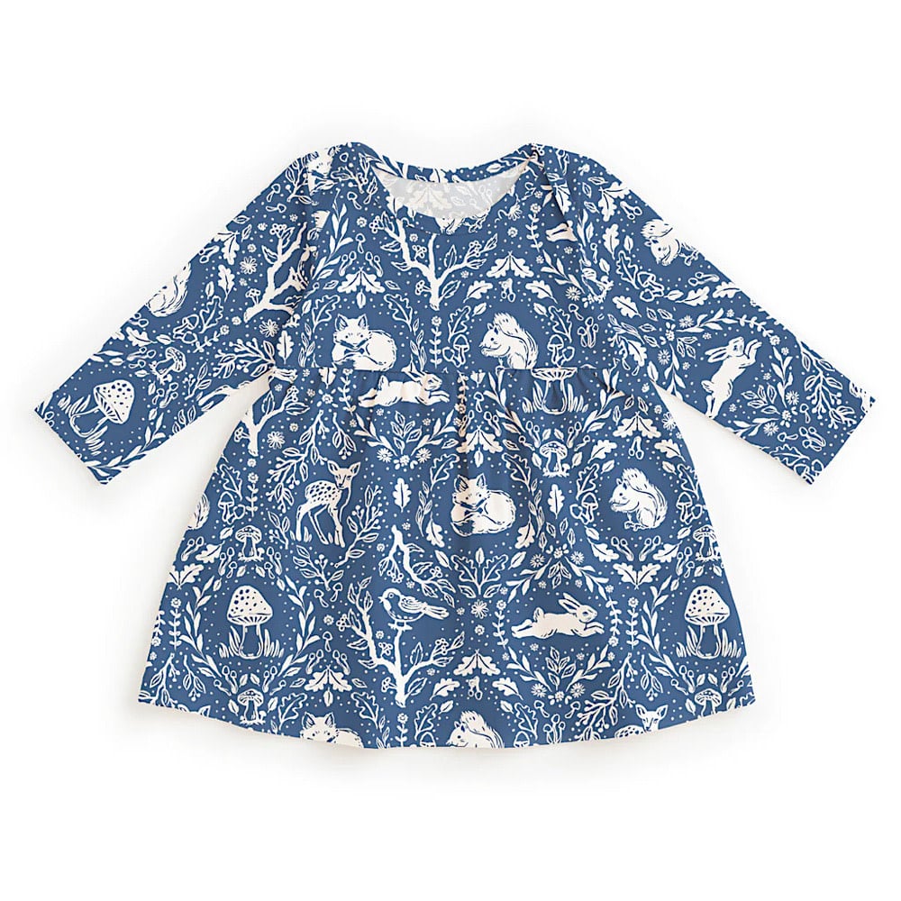 Winter Water Factory Winter Water Factory Lausanne Baby Dress - Animal Tapestry Blue