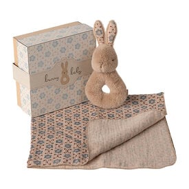 Maileg Maileg Rabbit Rattle Set - Cream Peach