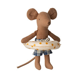 Maileg Maileg Little Brother Mouse - Beach Float - Yellow Dots