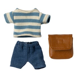 Maileg Maileg Big Brother Clothes - Brown Bag & Stripe Shirt