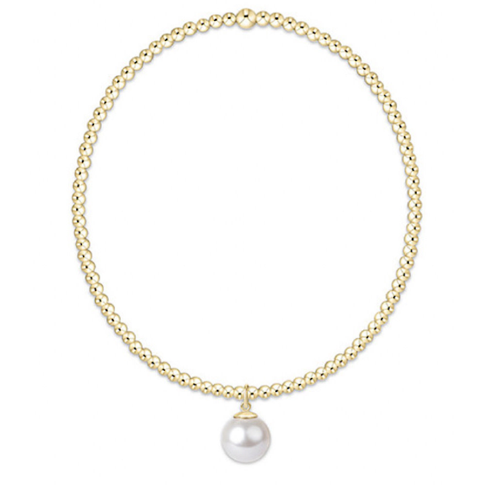 ENewton ENewton Gold Charm Bracelet - Pearl - 8mm