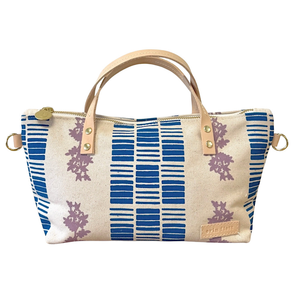 Erin Flett Erin Flett Large Satchel Bag - Geo Daisy - Blue/Purple