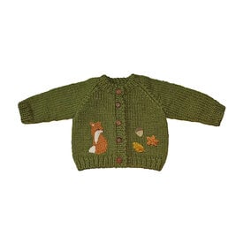 The Blueberry Hill The Blueberry Hill Baby Fox Cardigan - Winter Acorn Leaf