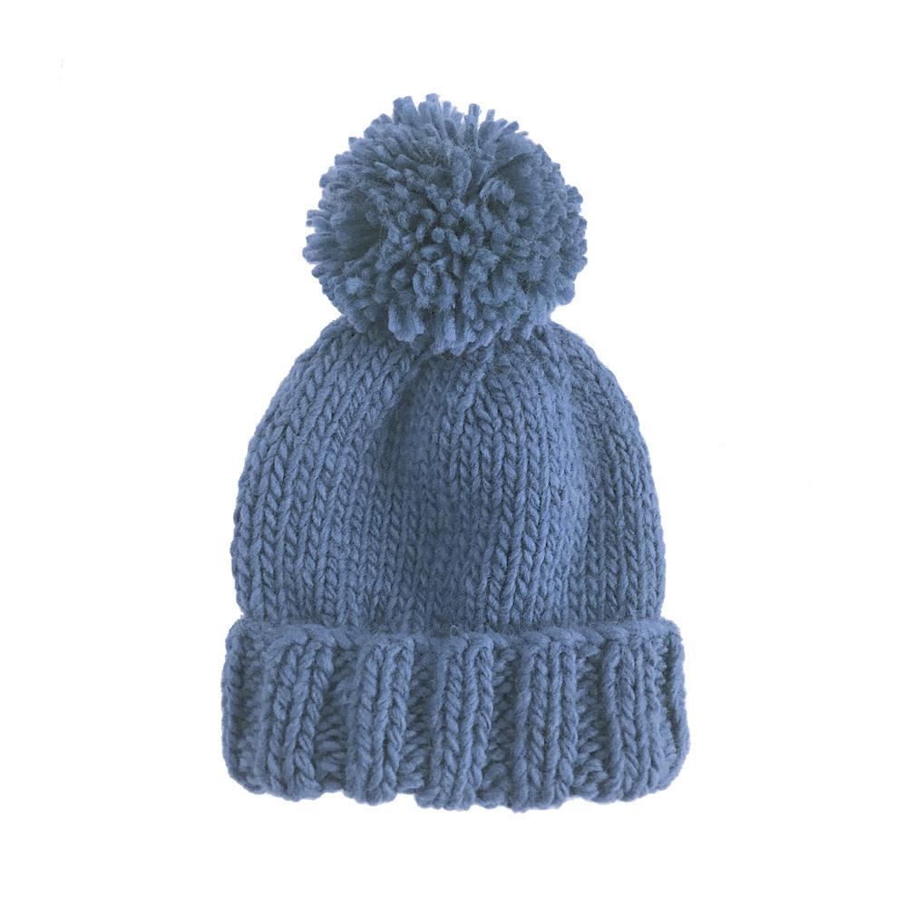 The Blueberry Hill Baby Hat Classic Pom - Blue