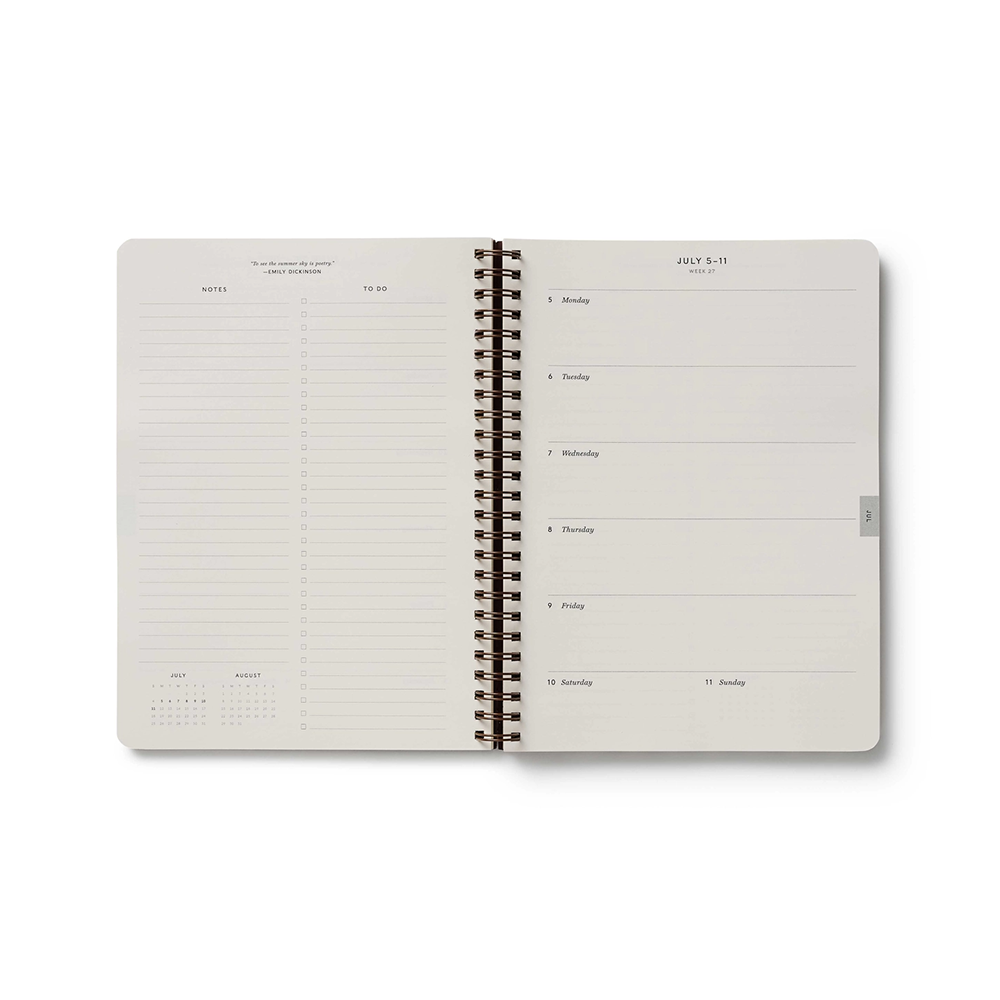 Rifle Paper Co. 2027 12 Month Spiral Planner - Sage Hydrangea