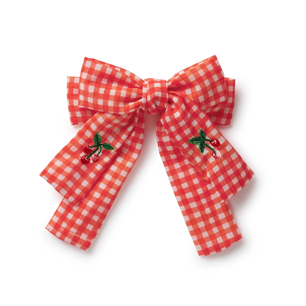 Rifle Paper Co. Rifle Paper Co. Embroidered Hair Bow - Gingham Cherries