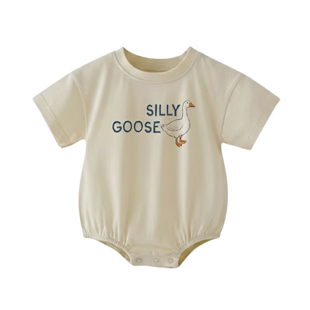 Bug + Bean Kids Bubble Romper - Silly Goose - Cream