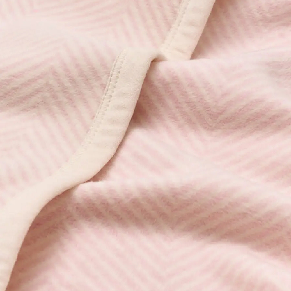 ChappyWrap Mini Blanket - Harborview Herringbone - Ballet Pink