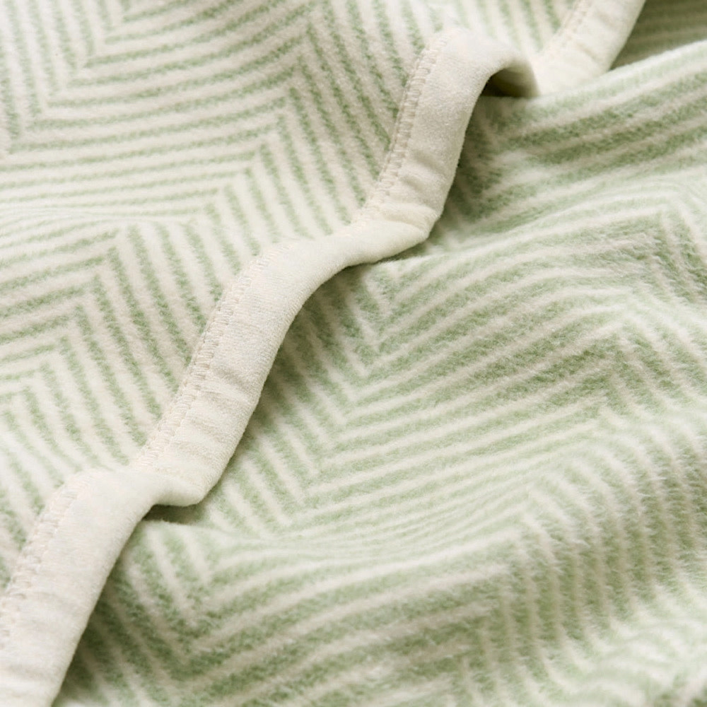 ChappyWrap Mini Blanket - Harborview Herringbone - Sprout Green