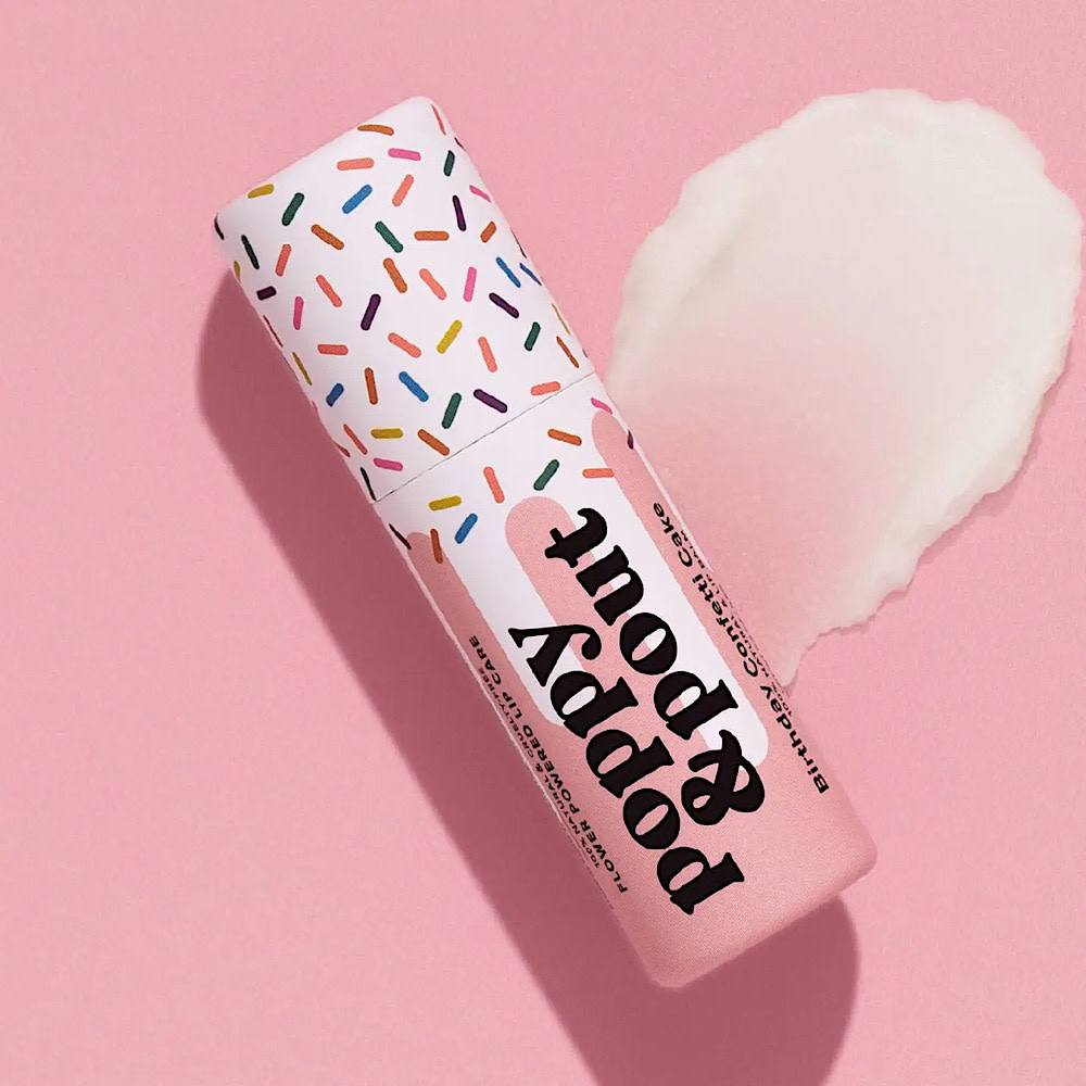 Poppy & Pout Lip Balm - Birthday Confetti Cake - Pink