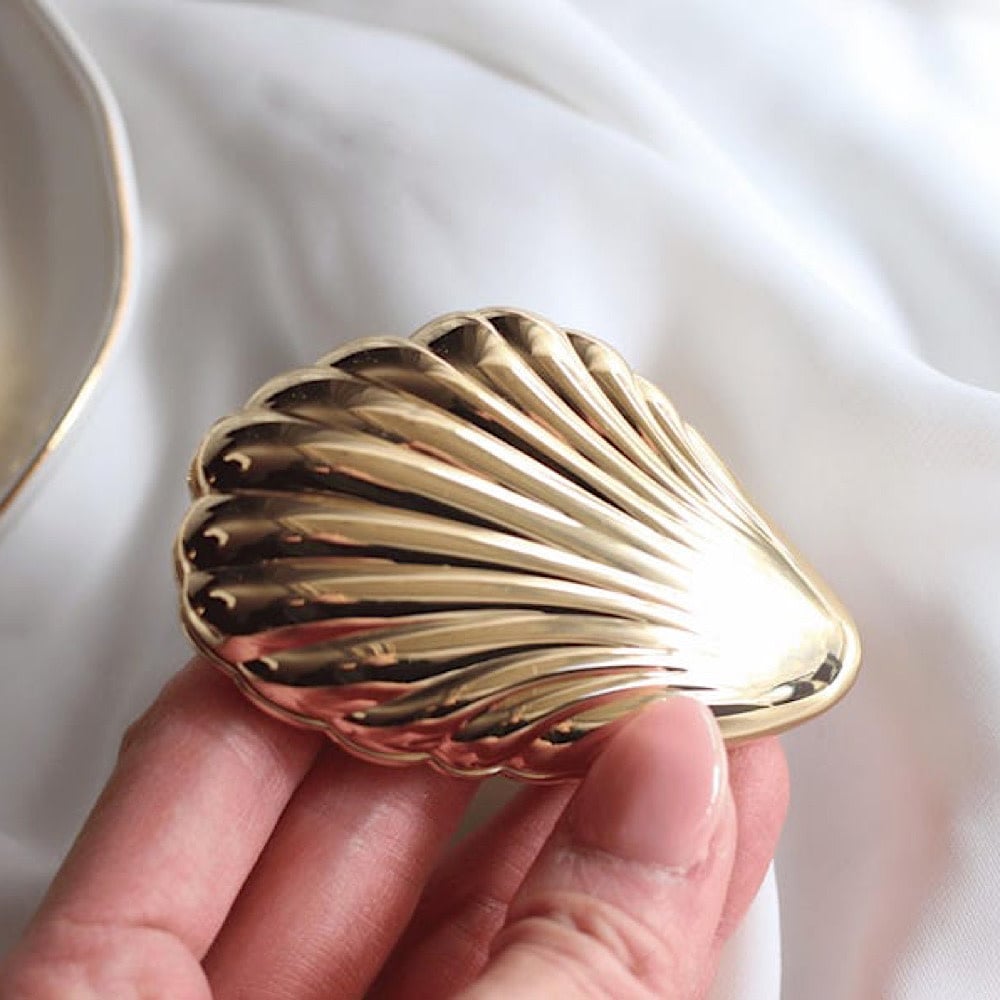 Seashell Compact Mirror - Gold