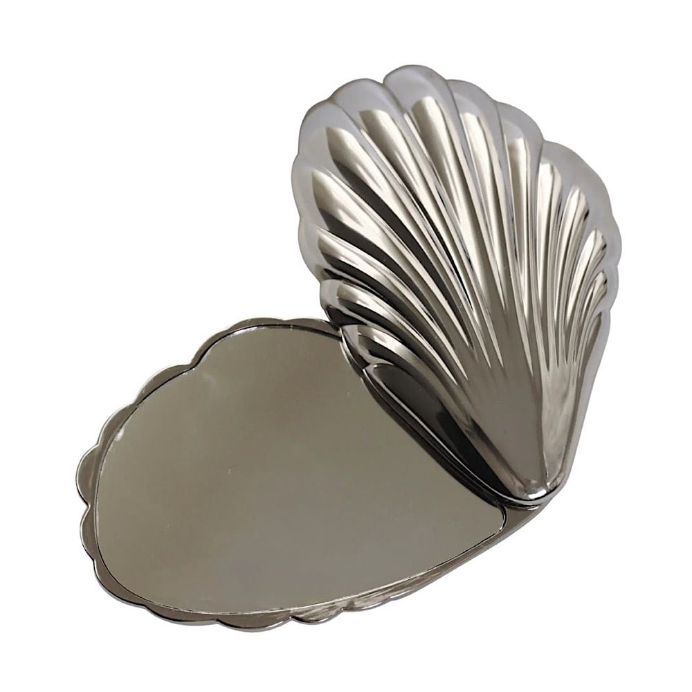 Seashell Compact Mirror - Silver