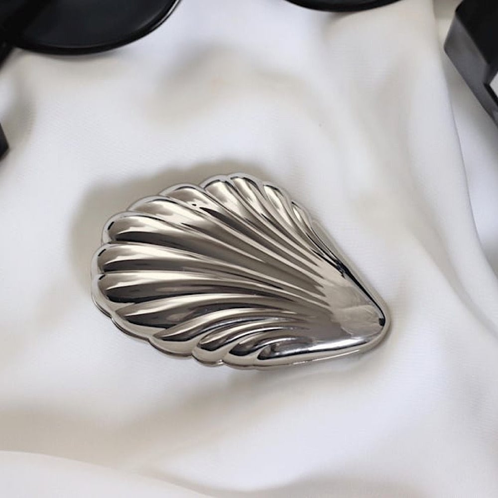 Seashell Compact Mirror - Silver