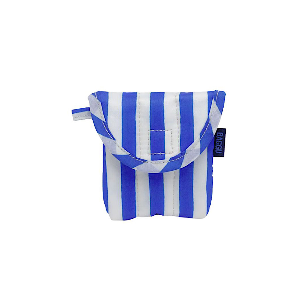 Baggu Puffy Earbuds Case - Blue Painted Stripe