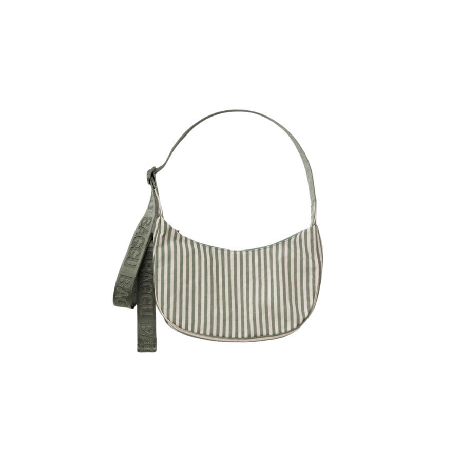 Baggu Baggu Small Nylon Crescent Bag - Sage Stripe