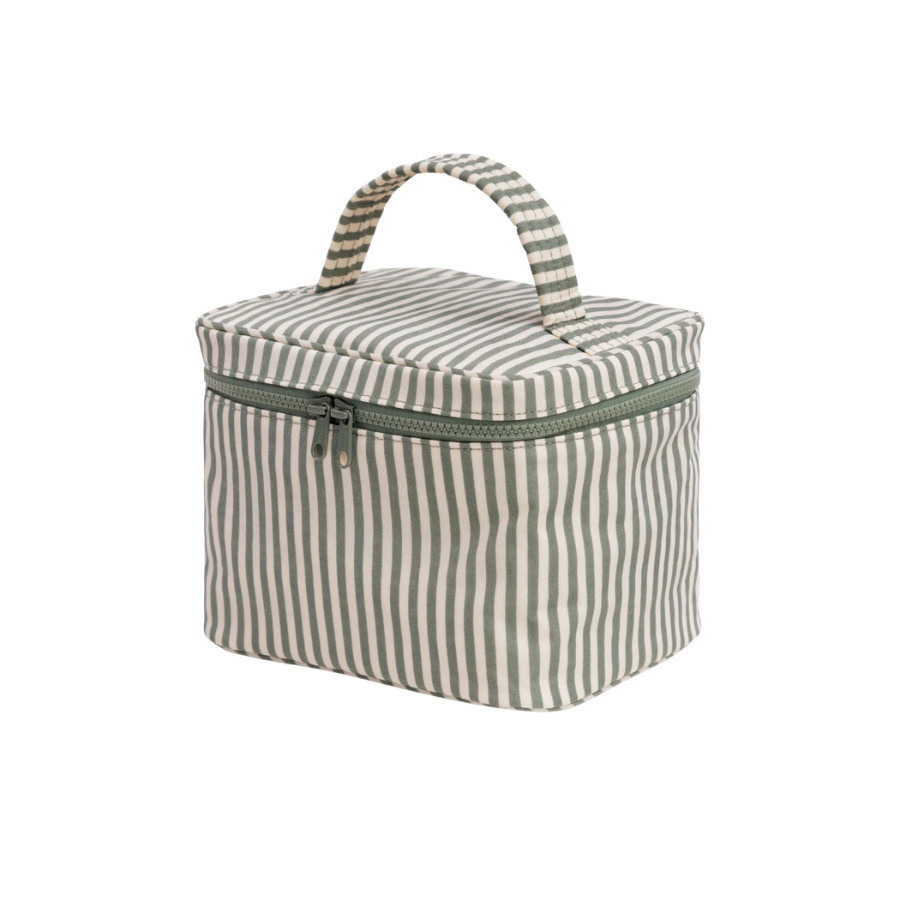 Baggu Large Cosmetic Case - Sage Stripe