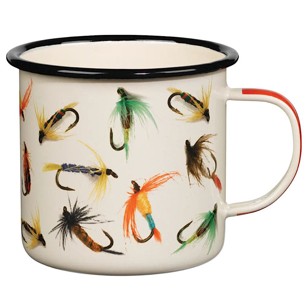 Enamel Mug Fly Fishing - Cream