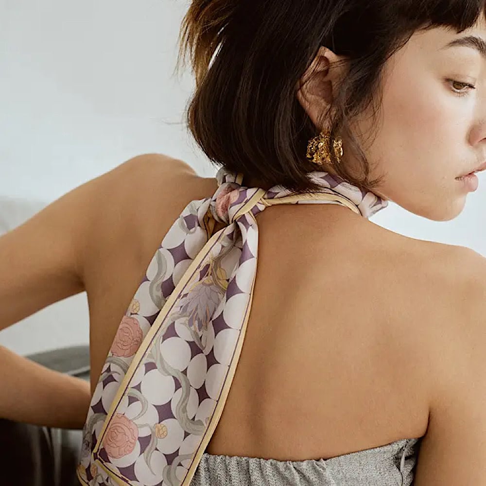 Silk Twilly Neck Bow Scarf - Dream