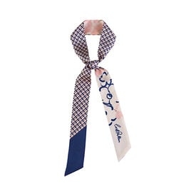 Lost Pattern NYC Silk Skinny Scarf - Floral Houndstooth