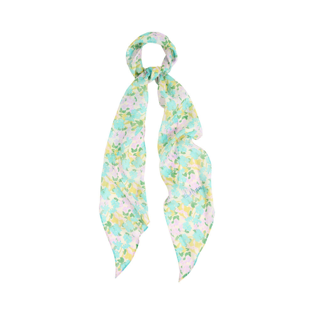 Lost Pattern NYC Lost Pattern Silk Chiffon Neck Scarf - Blue Rosebay