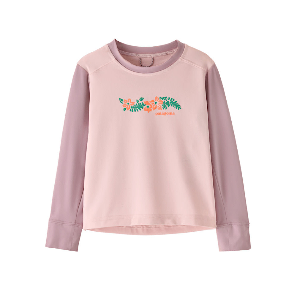 Patagonia Patagonia - Baby Long-Sleeve Cap T-Shirt - Friend Lei Dorsal Pink