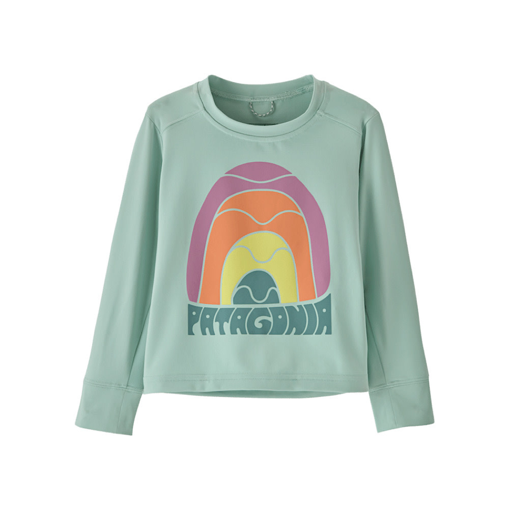 Patagonia Patagonia - Baby Long-Sleeve Cap T-Shirt - Rainbow Wave Thin Ice