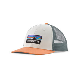 Patagonia Patagonia LoPro Trucker Hat - P-6 Logo - White w/ Peach Sherbet