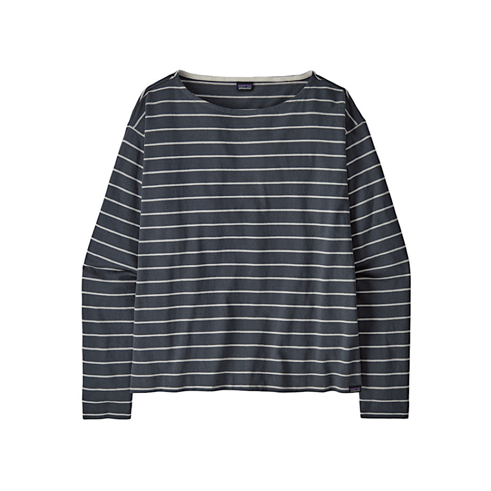Patagonia Women's Long Sleeve Mariner Top - Boat Stripe: Smolder Blue