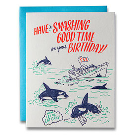 Ladyfingers Letterpress Ladyfingers Letterpress - Orca Yacht Smash Birthday Card