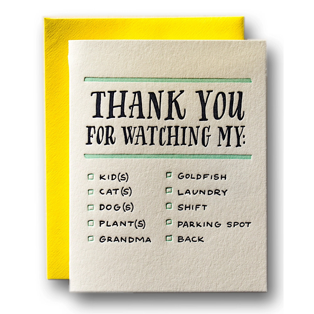 Ladyfingers Letterpress Ladyfingers Letterpress - Thank You For Watching My Card