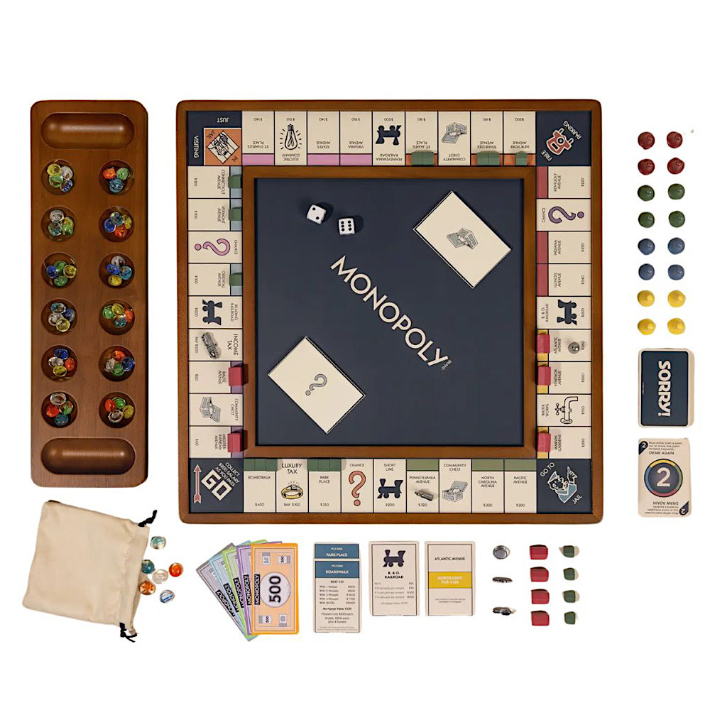 WS Game Company 3-in-1 Game Collection: Monopoly, Sorry & Mancala