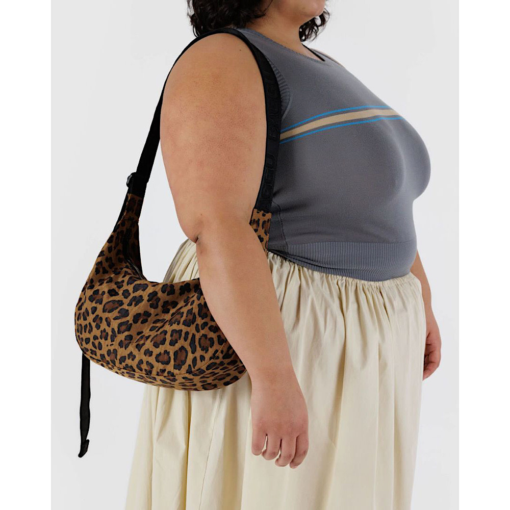 Baggu Medium Nylon Crescent Bag - Leopard